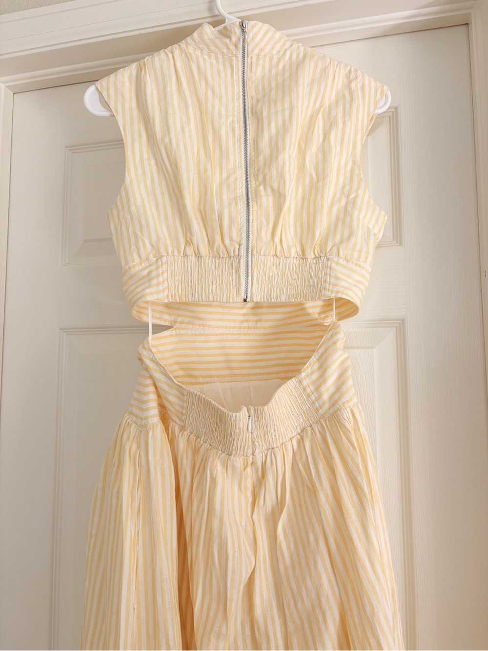 Parker Julianne Stripe Cotton Maxi Dress, Women’s 4, Butter Yellow, Ivory, NWT - Picture 9 of 11